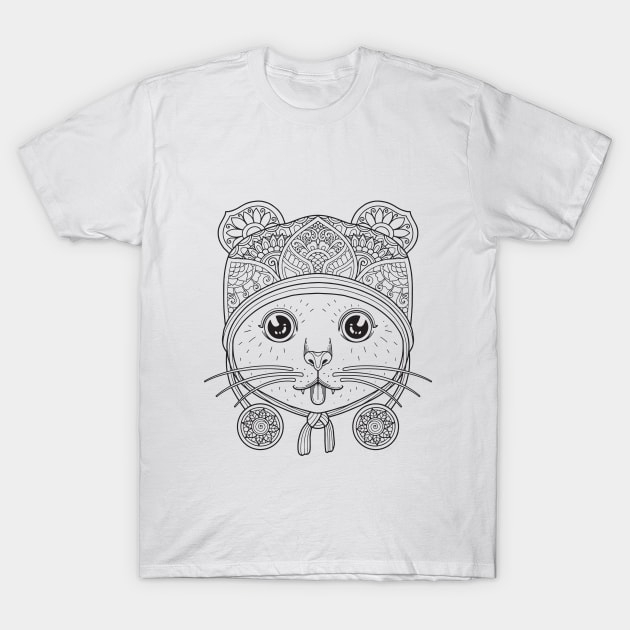 Cat coloring head mandala T-Shirt by MacYounes